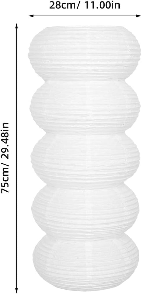 HOMSFOU Paper Floor Lamp Shade Replacement, White round Japanese Paper Lantern, Floor Lighting Shade for Living Room