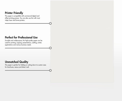 LUXPaper 8.5" x 11" Paper | Letter Size | Natural White | 80lb. Text | 100% Cotton | 50 Qty