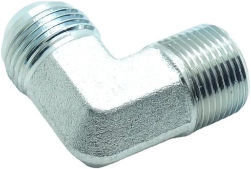 1 Piece Hydraulic Fitting 3/4" Male JIC (1-1/16"-12 Tpi) x 3/4" Male NPT 90° Elbow Pipe Adapter Flare