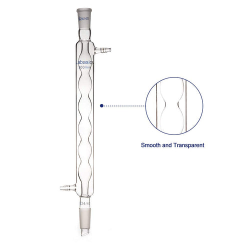 Borosilicate Glass Allihn Condenser, 24/40 Joint, 300mm Jacket Length Lab Glass