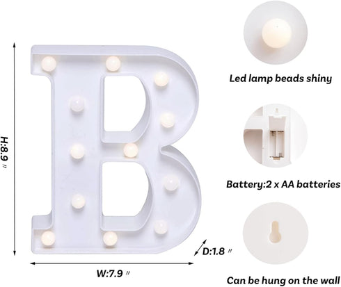 Foaky LED Letter Lights Sign Marquee Light Up Letters Sign for Night Light Wedding/Birthday Party Battery Powered