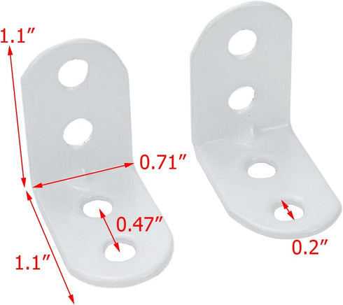 20pcs Heavy Duty Iron L Bracket Joint Right Angle Bracket for Floating Shelf Wood Table Top, White (29x29x18mm)