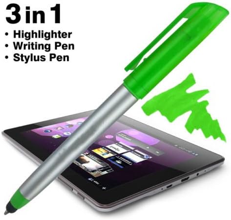 Stylus Ballpoint Pen with Highlighter Tips - 3-in-1 Stylus for Touchscreens, Pack of 10