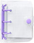 Mini Transparent 3-Ring Binder Covers - Clear PVC Notebook Loose Leaf Binder Protector (Purple, 1 Pack)