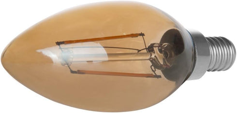 HERO-LED B10-DSGT-2W-WW22 Dimmable B10 E12 2W Bulb, 25W 2200K 4-Pack Gold Tint Candelabra Style LED Filament Chandelier