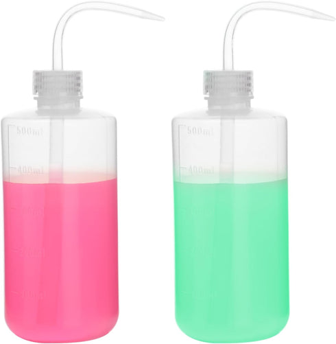 stonylab Chemical Wash Bottle, 2-Pack Plastic Safety Lab Squeeze Wash Bottle, LDPE with Narrow Mouth, 500 ml (16 oz)/2 Bottle by stonylab