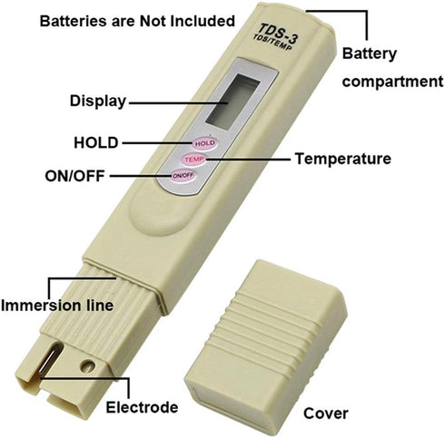 Digital TDS Meter Water Tester, PPM Water Quality Tester for Drinking Water, Swimming Pools, Aquariums (Grey)