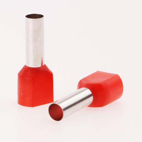 10AWG Dual Barrel Ferrules Terminal, AWG 10/6.0mm² Twin Ferrule Connectors Wire Ends Terminals Pins for Car Audio, Electronics, Communication Equipment