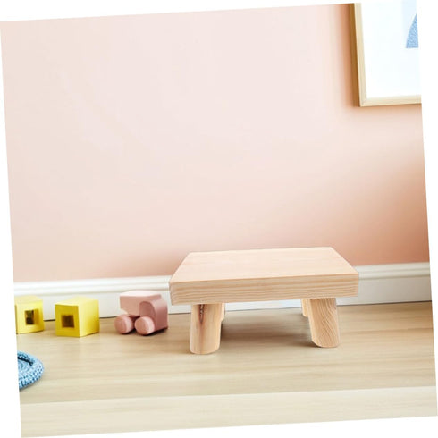 Generic 2pcs Wooden Step Stool Foot Stool for Portable Design for Dining Table Study Desk and Shoe Changing Sturdy