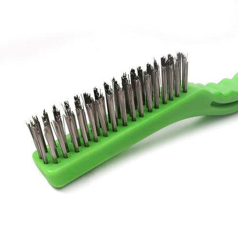 MAXMAN Wire Brush Set - 10 Inch Stainless Steel Brushes with Plastic Handle for Cleaning, Rust Removal, 2 PCS