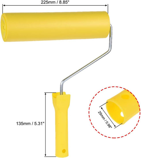 uxcell 9 Inch Nitrile Rubber Paint Roller Brush - Household Wall Painting with Plastic Handle