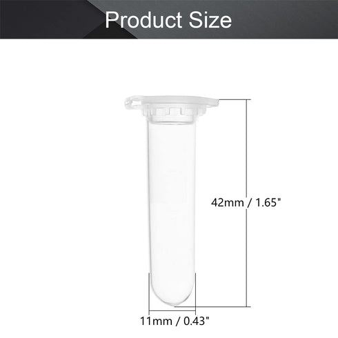 Othmro 500 per Pack 2ml Plastic Centrifuge Tubes with Snap Cap, Conical Bottom, Clear, Storage Container for Beeds Yeast Specimen Sample Lab 500pcs