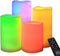 Set of 4 Multicolor LED Pillar Candles Outdoor IP64 Waterproof 3x4 3x5