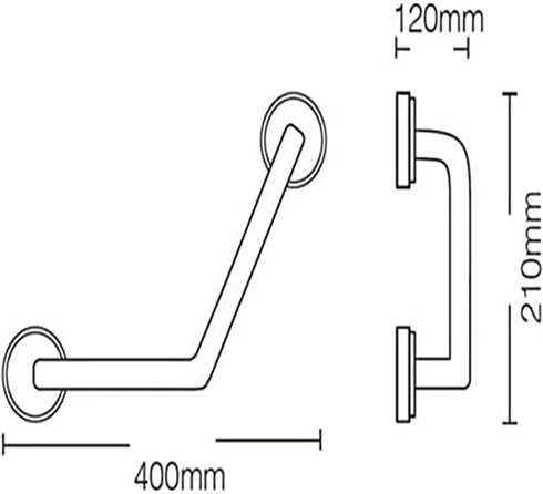 ALDEPO Grab Bars Wall-Mounted Towel Rack Bathroom Safety Armrest Rails, Stainless Steel Surface Polished Balance Bar