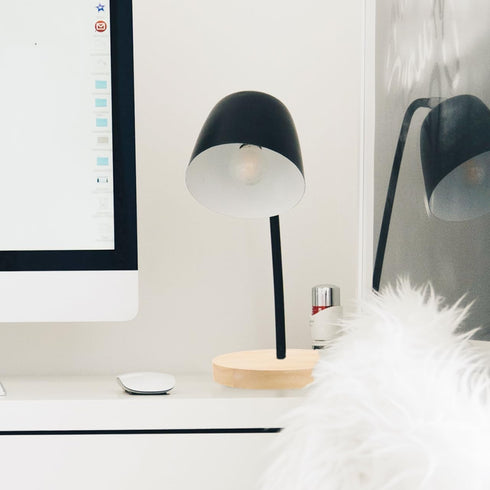 E27 E14 ORFOFE Solid Wood Round Table Lamp Base with Socket Lightweight Stable Wooden Lamp Base for Led Desk Light