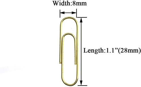 HAHIYO 300 Pack Paper Clips, Sturdy 1.1 inches Length, Heavy Duty Rust Proof Reusable Metal, Bright Rose Gold