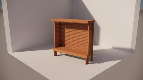 Generic DIY Outdoor Wooden Bench with Privacy Walls Building Plans