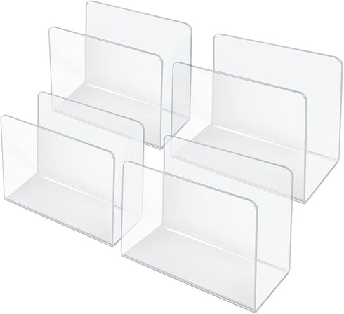 Azar Displays Medium Standing File Holder/Sorter Desk Organizer, 4-Pack, Clear, 255082