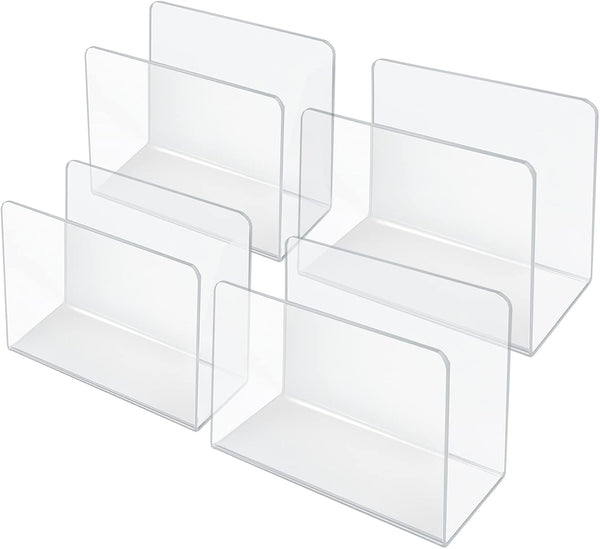 Azar Displays Medium Standing File Holder/Sorter Desk Organizer, 4-Pack, Clear, 255082