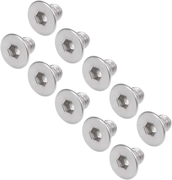 uxcell M3x4mm Flat Head Machine Screws - 304 Stainless Steel Fasteners Bolts, 40Pcs