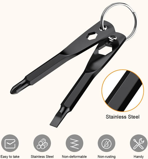 4-in-1 Father's Day Gifts from Daughter Wife Son,KUSONKEY Keychain Screwdriver Tool Gifts Stocking Stuffers for Men