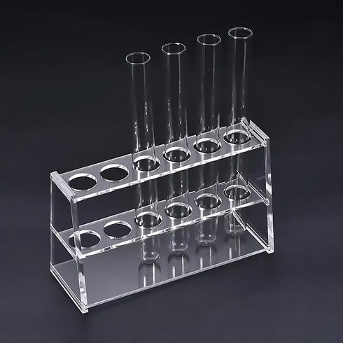 Clear Acrylic Test Tube Rack - 12 Sockets for 10ml, 25ml, 50ml, 100ml Test Tube (12 Hold 10ml)