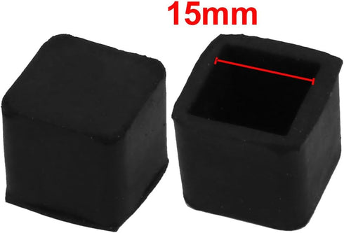 uxcell 20Pcs Furniture Table Chair Square Rubber Leg Tip Cap 15mm X 15mm