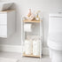 SunnyPoint Classic Space Saving Freestanding Toilet Paper Holder with Storage Shelf Bathroom Space Saver for Phone