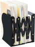 JIARI Book Ends - Black Decorative Metal Iron Adjustable Bookend Holder for Desk (Black)