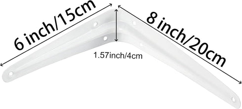 24 Pack 6 8 Inch 144 72 ZOENHOU x White Shelf Brackets, Heavy Duty L Bracket Support with Screws and Expansion Tubes