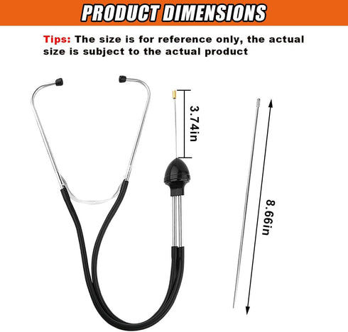 DUSCOKE (1PC) Car Engine Mechanic Stethoscope Sensitive Hearing Tool, Automotive Engine Diagnostic Tool with Extended
