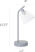 LD1080-GRY 16" Simple Designs Sleek Essentials Modern Industrial Metal Desk Lamp with Clear Glass Shade, for Office