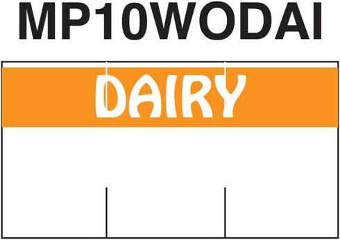 Monarch Specialties 1110 16 1 Orange Reverse on White DAIRY Labels to fit Monarch Pricing Guns. Rolls with Free Ink