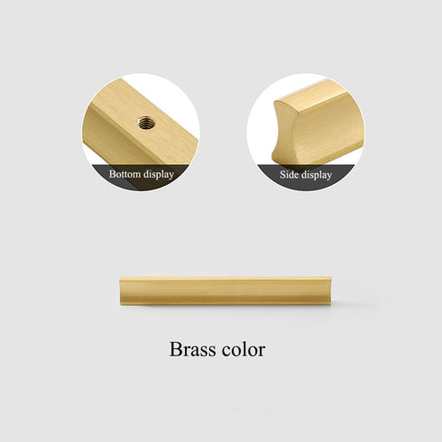 2 Pack Brass Solid Handle, Stylish Pure Copper Wardrobe Door Handles for Cabinets, Drawers (XL, 3.78inch)
