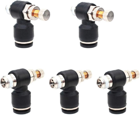 Beduan Pneumatic Air Flow Control Valve Push to Connect Elbow 90 Degree M5 Male Thread 4mm Tube OD (Pack of 5)
