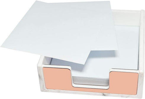 Marble Sticky Note Holder Rose Gold Edge Memo Holder Acylic Sticky Notepads Holder Sticky Note Dispenser for Desk Organization