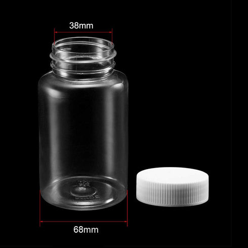 uxcell 300ml/10.1oz Plastic Lab Chemical Reagent Bottle, Wide Mouth Liquid Storage Container, 5pcs