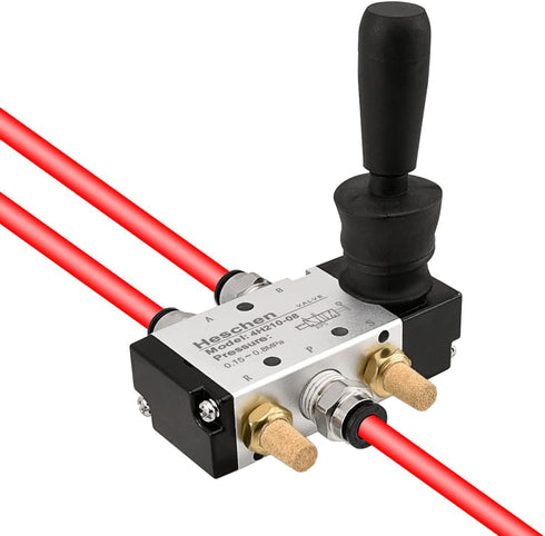 Pneumatic Hand Pull Mechanical Valve 4H210-08, 2 Position 5 Way PT1/4" Manual Control with Fittings and Muffler