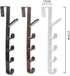 canjoyn 5 Layers Over The Door Hook Organizer Rack - Pack of 2 Hanger for Backpack Handbag (White)