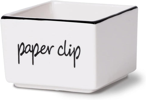 ONTUBE Farmhouse Paper Clip Holders, Dispenser Organizer for Desk, 3-Inch White