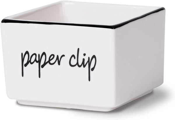 ONTUBE Farmhouse Paper Clip Holders, Dispenser Organizer for Desk, 3-Inch White