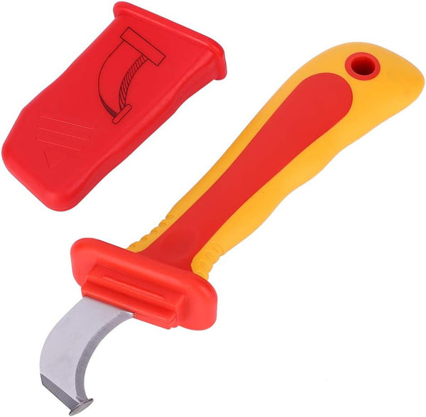 WALFRONT 1000V Insulation Dismantling Knife, Electrician Fast Strip Cable Stripper Cutter, IEC60900 210mm