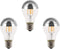 A60 Half Chrome Light Bulbs, 3 Pack, 4 Watts (40W Equivalent), E27 Base, 2700K Warm White, Non-Dimmable