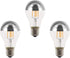 A60 Half Chrome Light Bulbs, 3 Pack, 4 Watts (40W Equivalent), E27 Base, 2700K Warm White, Non-Dimmable