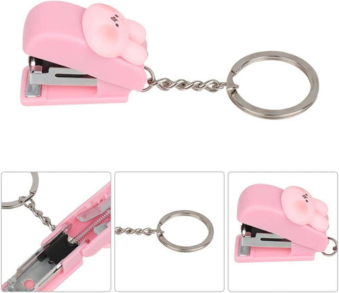 Mini Stapler Set, 5 Pcs Cute Stapler Key Chain with 5 Pcs Staples, Portable Mini Stapler for Office by HomeSoGood