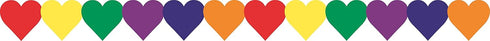 Hygloss Products Colored Hearts Die-Cut Bulletin Board Border – Classroom Decoration – 3 x 36 Inch, 12 Pack (33626) by Hygloss