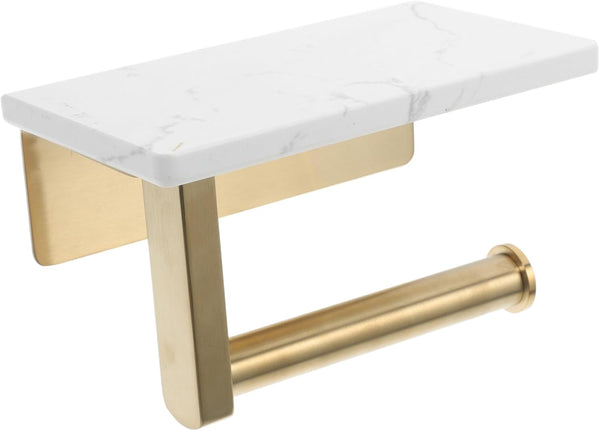 SHOWERORO Bathroom Paper Towel Holder Wall-Mounted Toilet Paper Rack Marble Finish Sturdy