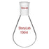 StonyLab Borosilicate Glass 100mL Heavy Wall Single Neck Recovery Flask, 24/40 Outer Joint