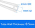 Quickun Pure Silicone Tubing - 1mm ID x 2mm OD High Temp Food Grade Tube for Home Brewing, Kegerator, Aquaponics (9.84