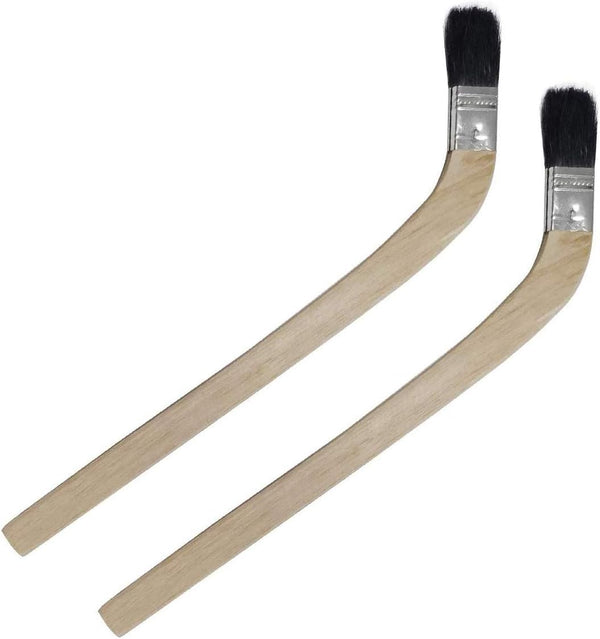 2Pcs Wooden Handle Bristle Radiator Paint Brush, 1.5 Inch Width, 375mm Total Length